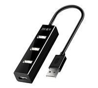 Mikikit Usb 2.0 Hub 4-port Usb Splitter Cable Adapter for Laptop Desktop Computer 1m Black Plastic for Data Transfer and Expansion
