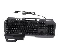 Mikikit Usb Gaming Keyboard Led Backlight Keys Wired Design Ergonomic Palm Rest for Hours for Gamers and Office Use