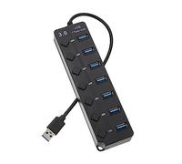 Mikikit Usb Hub Port Multi-port Usb Adapter for Laptop Backward