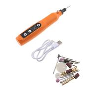 Mikikit USB Led Lighted Mini Polishing Cordless Rotary Tool Electric Nail Grinder Tool Bits DIY Craft Kit