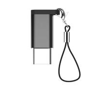 Mikikit USB Type C Adapter Reversible Design USB Female to Usb-c Male Connector Alloy Plug and Play Keychain Accessories Charger Converter Black