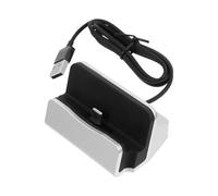 Mikikit USB Type-c Desktop Charger Station Fast Charging Dock for Edge Note Compatible with USB Type-c Devices Portable Phone Holder and Data Syncing Stand Silver