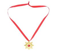 Mikikit Vampire Medal Necklace Lightweight Plastic Halloween Accessory Comfortable for Wearing Suitable for Ceremonies and Daily Wearing Red Horror Party Decoration