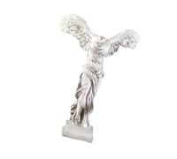 Mikikit Victory of Winged Goddess Resin Sculpture Desktop Decoration White Table Ornament Home Adornment Resin Crafts for Living Room Office