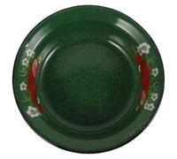 Mikikit Vintage Green Enamel Serving Bowl with Multifunctional Design and Moderate Capacity, Easy to Clean Metal Bowl for Household Tasks and Everyday Family Use