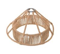 Mikikit Vintage Industrial Wire Lamp Shade with Iron Frame and Hemp Rope Boho Chandelier Lampshade for Pendant Table Floor and Wall Lights Compatible with Various Fixtures