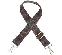 Mikikit Vintage Pattern Banjo Strap Adjustable Acoustic Banjo Shoulder Belt Comfortable Folk Guitar Replacement Accessory for Musicians