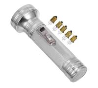 Mikikit Vintage Red Light Flashlight Portable Classic Torch Battery Operated Small Searchlight for Night Use and Sea Turtle Protection with 5 Miniature Bulbs