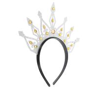 Mikikit Vintage Silver Crown Hairband for Women with Comfortable Fit and Secure Placement, for Party and Dance Events, Elegant Plastic and Nonwoven Material Hair Accessory