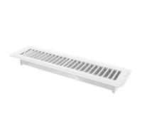 Mikikit Walkable Floor Vent Cover Metal Register with Adjustable Valve, White 2X12 Inch Air Vent Grille for Wall and Floor Ventilation in Residential Spaces