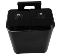 Mikikit Wall Mounted Dual Compartment Kitchen Trash Can Black Dry Wet Waste Separator for Cabinet Door Recycling Bin Box Under Sink Dust Bin for Bathroom Living Room