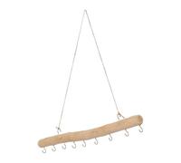 Mikikit Wall Mounted Floating Wood Branch Hook with Unique Natural Design, 9 Hooks with Versatile Wooden Coat and Hat Hanger for Home Storage and Organization