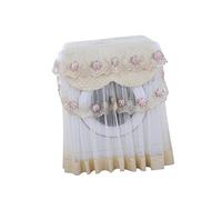 Mikikit Washing Machine Cover Lace Ruffle Floral Design Protects Automatic Washer from Dust and Sunlight for Home Laundry Areas