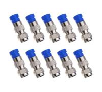 Mikikit Waterproof Compression F Connectors Prevent Moisture Penetration 10pcs Brass and Polyethylene Material for Cable for Tv Antenna Coax Cable Connection