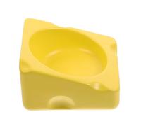 Mikikit Wear-resistant Ceramic Hamster Food Bowl Elevated Anti-tip Small Pet Feeder for Guinea Pigs Chinchillas and Ferrets Easy to Clean Compact for Household Use Cheese Yellow Design