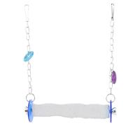 Mikikit Wear-resistant Parrot with Colorful Sandpaper Swing, Hanging Bird Cage Accessory for Nail and Beak Trimming, Fun Chewing for Cage Birds and Macaws Random Color