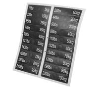 Mikikit Weight Label Stickers for Gym Equipment with PVC Adhesive Sturdy Wear-Resistant Weight Tags for Dumbbells for Fitness Settings 1 Sheet with 5kg-100kg and 11lb-220lb Markings