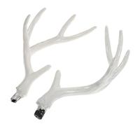 Mikikit White Faux Deer Antlers 17Cm Artificial Horns for Christmas Party Decorations DIY Craft and Holiday Photography Props
