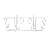 Mikikit White Iron Hanging Flower Pot Holder Wall Mounted Planter Rack for Home and Office, Easy to Store and Sturdy Balcony Flowerpot Wall Holder