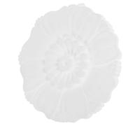 Mikikit White Plastic Ceiling Medallion Ring with Intricate Design for Ceiling Light Replacement and Easy Installation, Stylish and Elegant Decorative Plate Cover for Home Decor