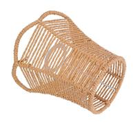 Mikikit Wicker Lampshade Handmade Paper Rope Rattan Lamp Cover 10X16X15Cm Khaki E27 for Ceiling Light Fixture and Bedside Table