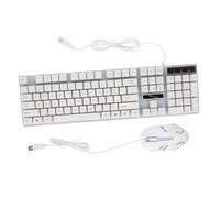 Mikikit Wired Backlit Mechanical Feel Keyboard and Mouse Set Keys Non-conflict Usb Plug and Backlighting Design Gaming Keyboard and Mouse Kit Random Style