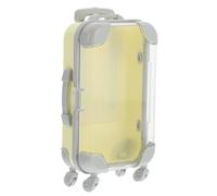 Mikikit with Eyelash Organizer Travel Case Yellow Luggage Shape, Easy to Carry and Good Seal Fake Eyelash Storage Box, Lightweight and Sturdy