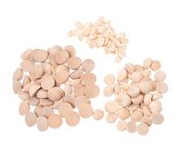 Mikikit Wood Beads with Smooth Comfortable 150pcs Half Round Unfinished Simple Hemisphere Shape for Painting and Crafting Supplies