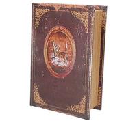 Mikikit Wooden Bible Shaped Xmas Gift Box Decorative Candy Holder Portable Small Storage Container for Christmas Presents and Sweets Packaging