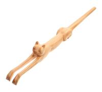 Mikikit Wooden Cat-Shaped Back Scratcher for Adults with Smooth Surface and Fine Workmanship, Safe Design to Reach Furthest Part the Body, for Office Work and Business Trips