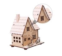 Mikikit Wooden Christmas House LED Glowing Cabin Luminous Desktop Decoration Creative Festival Home and Office Warm Romantic Atmosphere