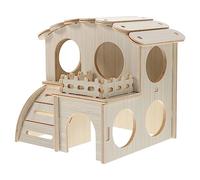Mikikit Wooden Hamster House Durable Hideaway Sleeping Nest for Pets Decorative Pet Nest for Hamsters Mice Gerbils Cozy Environment for Play Rest Fun Exercise Space