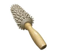 Mikikit Wooden Manual Neck and Back Massage Roller Stick for Body Relaxation, Multipurpose Muscle Massager for Cervical Spine, Legs and Abdomen Therapy, Light Brown