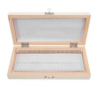Mikikit Wooden Microscope Slide Storage Box Sample Storage and Easy to Take Large Capacity for 50 Prepared Slides for Slice Collection