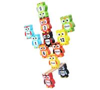Mikikit Wooden Owl Counting Blocks Educational Stacking for Cognitive Development Learning Set