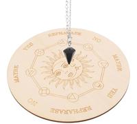 Mikikit Wooden Pendulum Board Metaphysical Message Board with Yes and No Design, Astrology Patterns, Smooth Surface, No Burr, for Dowsing Divination Game Props, Beginners and Witches