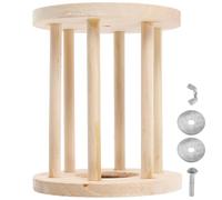 Mikikit Wooden Small Pet Feeder Rack Cage Mount Hay Rack Holder for Rabbit Guinea Pig Hamster Feeding Box Cage Feed Tool