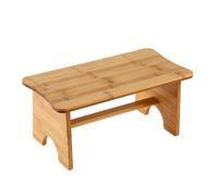 Mikikit Wooden Step Footstool for Bathroom and Bedroom, Multi-Functional Anti-Slip Small Rectangular Stool with Good Load-Bearing Capacity and Lightweight Design for Comfortable Sitting