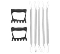 Mikikit Workout Chest Exerciser with Plastic Handles Spring Steel Chest Expander for Strength Training Removable Fitness Equipment Suitable for Home