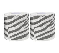 Mikikit Zebra Toilet Paper Soft Printed 3D Textured Tissue 2 Rolls Fun Animal Design for Bathroom Use and Organised Storage