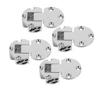 Mikikit Zinc Alloy Folding Table Hinges Heavy Duty 4Pcs Round Edge Flip Top for Compact Furniture Drop Leaf Tables