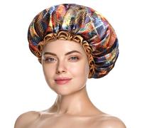 mikimini Reusable Shower Cap for Long Hair - Waterproof Bath Cap with Elastic Band for Women, Durable Luxury Shower Hat with Stylish Design, Spa & Travel Accessories