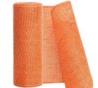 MIKIMIQI Deco Mesh 10 Inch x 15 Feet Decor Mesh Ribbon Imitation Burlap Deco Mesh Wreath Supplies PP Plastic Mesh Roll for Spring Wreaths, Swags, Craft, Party Decoration (Orange)