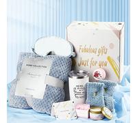 Mikimoony Care Package for Women Relaxing Spa, Birthday Baskets,Get Well Soon Gifts,Warm & Relaxing Sympathy Blanket,Candle,Tumbler,Socks,8-Piece for Best Friend BFF Mom Sister