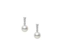 Mikimoto Morning Dew 18ct White Gold Akoya Cultured Pearl 0.24ct Diamond Earrings