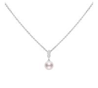 Mikimoto Morning Dew 18ct White Gold Diamond White Akoya Pearl Pendant - White Gold