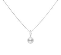 Mikimoto Morning Dew 18ct White Gold Diamond White South Sea Pearl Pendant - White Gold