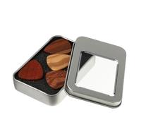 Mikinona 1 Box Solid Wood Guitar Picks Boxed Lightweight Wooden Plectrums for Acoustic Electric Guitar Players Professional Instrument Accessories for Bright Sound