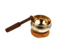 Mikinona 1 Set Copper Singing Bowl for Meditation Yoga Decor Nepal Handmade Sound Bowl Wooden Striker and Cushion Manual Tapping Buddhist Supplies Random Color