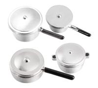 Mikinona 1 Set Mini Cooking Utensil Set Silver Metal Kitchen Ware for Pretend Play Safe and Fun Role Play Cooking Accessories